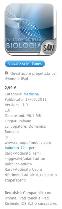 Enciclopedia della BIOLOGIA – su iTunes per iPhone, iPod touch, iPad