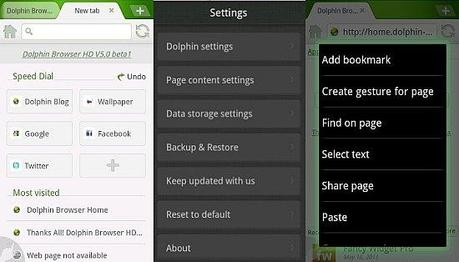 [Android] Dolphin Browser Hd 5.0: Disponibile la Beta1 Pubblica