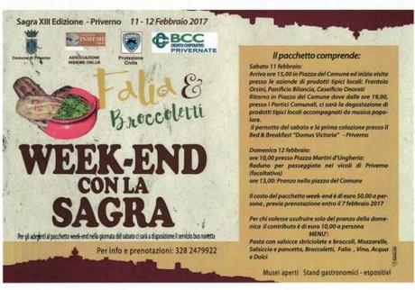 ROMA – DAL 1 AL 28 FEBBRAIO 2018 – ROMA GRATIS – ROME FOR FREE Sagra Falia E Broccoletti - Priverno