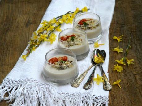 Crema di patate e topinambur con quinoa bicolore Crema di patate e topinambur con quinoa bicolore