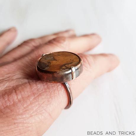 Anello in rame con diaspro Anello in rame con diaspro