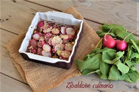 Ravanelli cotti in forno con miele, aceto balsamico e sesamo Ravanelli cotti in forno con miele, aceto balsamico e sesamo
