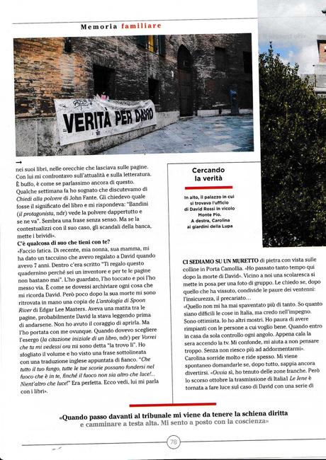 Carolina Orlandi, Se tu potessi vedermi ora, Mondadori, 2018. Intervista su La 7. Libro biografico su David Rossi, manager del Monte Paschi di Siena Carolina Orlandi, Se tu potessi vedermi ora, Mondadori, 2018. Intervista su La 7. Libro biografico su David Rossi, manager del Monte Paschi di Siena