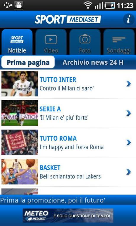  TGCOM e SportMediaset disponibili sul Market Android