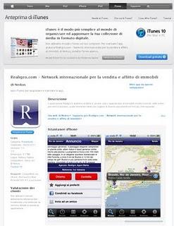 Applicazione iPhone per vendere casa. Realigro in un tap