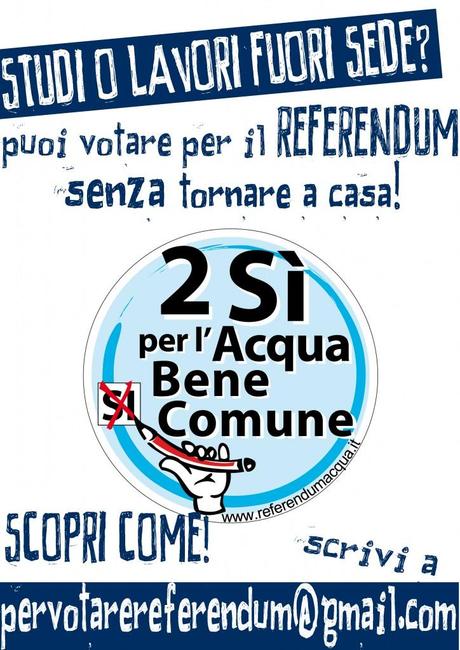 4 SI’ il 12/13 Giugno. Tutti al voto, Anche i fuori sede !