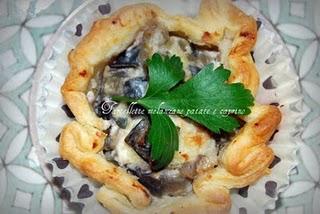 Tartellette melanzane patate e caprino