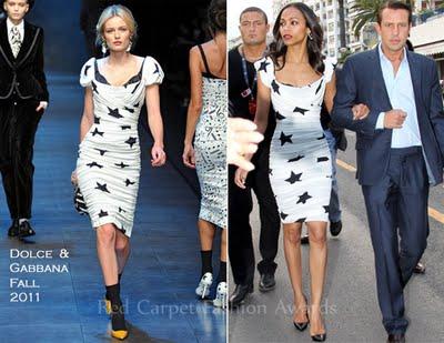 Zoe Saldana e Claudia Schiffer sfilano sulla Croisette in Dolce & Gabbana
