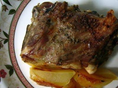 agnello con patate al forno  (arni me patates ston fourno)