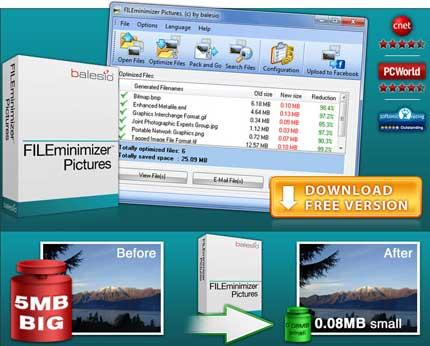 ridurrefotografieweb1 FILEminimizer Pictures per ridurre la dimensione delle foto senza perdere in qualità