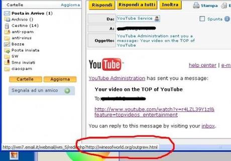 Spam da un finto Youtube Service: attenzione!