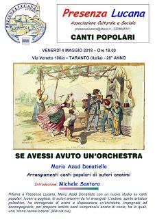 ANTICHI CANTI POPOLARI di Puglia e Basilicata arrangiati da Mario Azad Donatiello. ANTICHI CANTI POPOLARI di Puglia e Basilicata arrangiati da Mario Azad Donatiello.