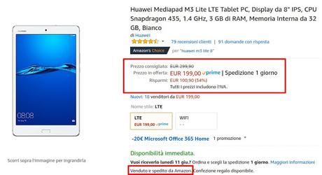 Offerte Amazon: Huawei MediaPad M5 e M3 Lite in offerta a prezzi scontati Offerte Amazon: Huawei MediaPad M5 e M3 Lite in offerta a prezzi scontati