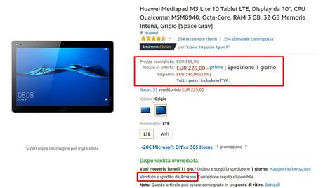 Offerte Amazon: Huawei MediaPad M5 e M3 Lite in offerta a prezzi scontati Offerte Amazon: Huawei MediaPad M5 e M3 Lite in offerta a prezzi scontati
