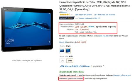 Offerte Amazon: Huawei MediaPad M5 e M3 Lite in offerta a prezzi scontati Offerte Amazon: Huawei MediaPad M5 e M3 Lite in offerta a prezzi scontati