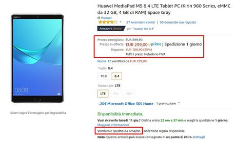 Offerte Amazon: Huawei MediaPad M5 e M3 Lite in offerta a prezzi scontati Offerte Amazon: Huawei MediaPad M5 e M3 Lite in offerta a prezzi scontati