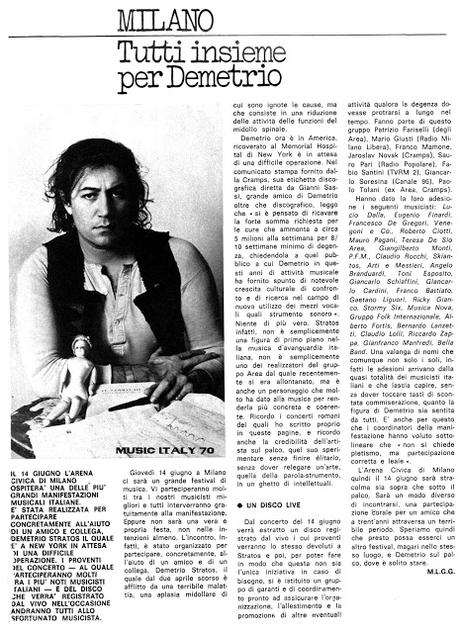 Demetrio Stratos ci lasciava il 13 giugno del 1979 Demetrio Stratos ci lasciava il 13 giugno del 1979