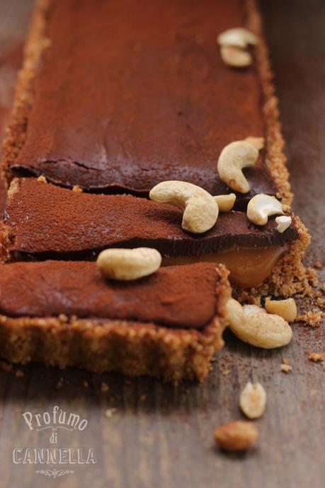 Crostata al cioccolato e mou – senza cottura No baked tart al cioccolato e caramello salato