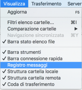 Controllare file di log di Filezilla Controllare file di log di Filezilla