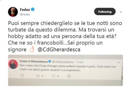 FEDEZ RISPONDE AD UNA BATTUTA INFELICE DI COSTANTINO DELLA GHERARDESCA SU TWITTER: “…Sei proprio un signore” FEDEZ RISPONDE AD UNA BATTUTA INFELICE DI COSTANTINO DELLA GHERARDESCA SU TWITTER: “…Sei proprio un signore”