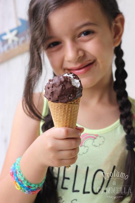 Cono palla fatto in casa – con finto gelato stracciatella Ricetta gelato cono palla