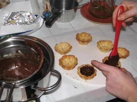 Crostatine di banane cioccolattose