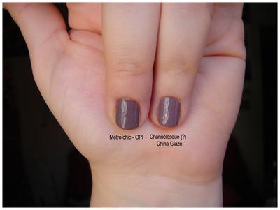 Confronto Metro Chic by OPI vs  Channelesque by China Glaze