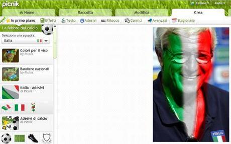 Dipingi il tuo viso con i colori dell'Italia su picnik