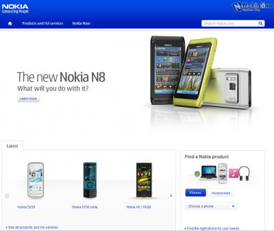 Nokia cambia interfaccia al sito