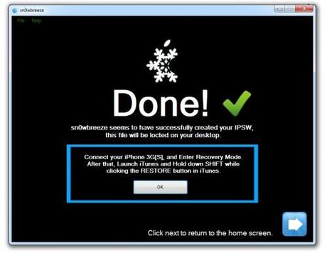 Jailbreak iOS 4 iPhone 3G 3GS iPod Touch 2G con Sn0wbreeze 1.6 Windows