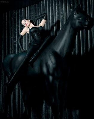 Say Hi to Dita von Teese and Her Black Horse...