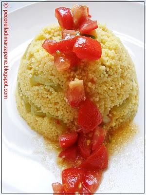 Tortino di couscous con zucchina lunga e cuore di robiola