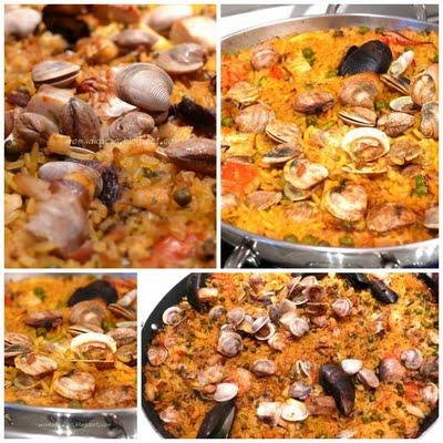 La prima cena in balcone, un Aperitivo e la Paella de marisco.....