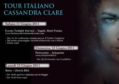 Tour italiano per Cassandra Clare - Date