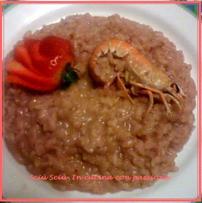 Risotto agli scampi profumato di fragole