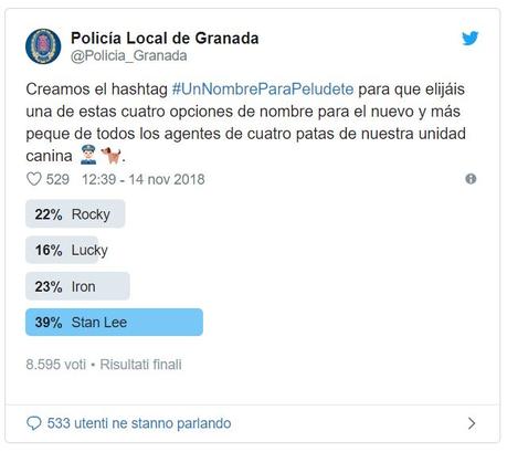 Cane maltrattato diventa poliziotto a Granada Cane maltrattato diventa poliziotto a Granada