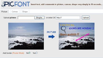 PicFont: aggiungi scritte alle fotografie direttamente online