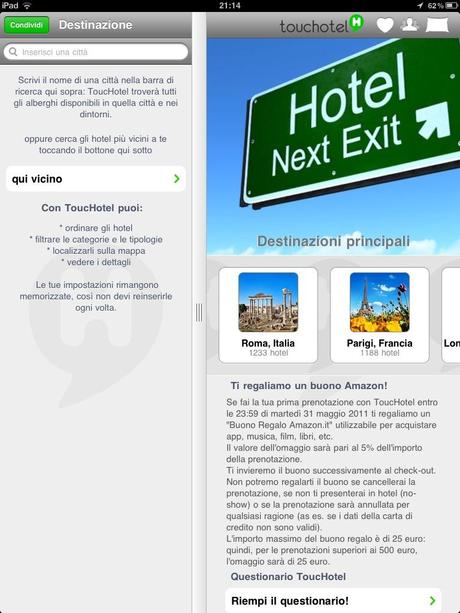 ToucHotel disponibile anche per iPad