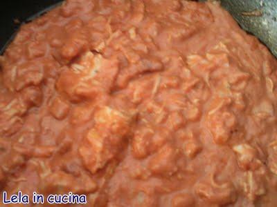 farfalle cremose con dadini di pollo