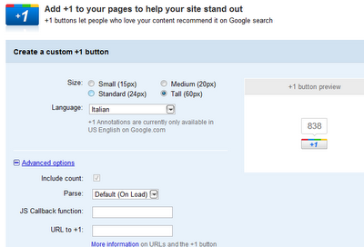 pulsante google Aggiungere il Pulsante +1 di Google in un Sito o Blog