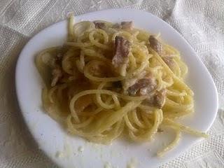 ...spaghetti alla griscia o amatriciana in bianco...