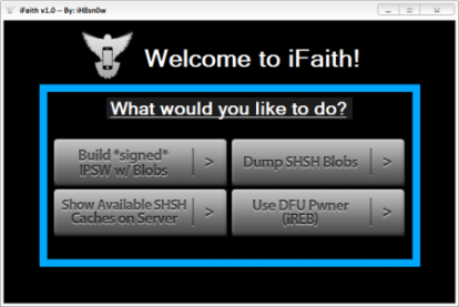 wcome 448x300 414x277 iFaith, salvare gli SHSH dal Firmware in uso ed eseguire il Downgrade senza certificato