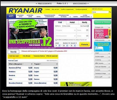 Ryan Air sfotte Berlusconi, ormai lo fanno un po' tutti