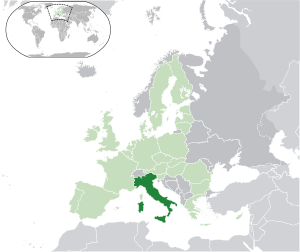 Location of ( dark green ) – on the European c...