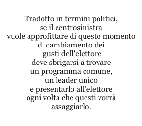 Un consiglio al centrosinistra, dopo le amministrative