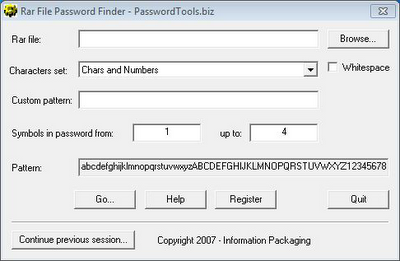 Trovare password dei file rar