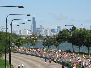 Chicago Half Marathon from 51st street overpas...