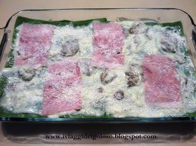 LASAGNE VERDI CON PROSCIUTTO E FUNGHI