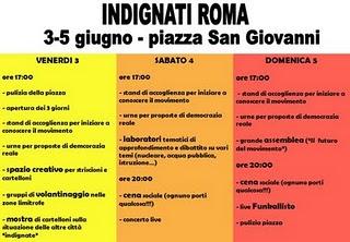 Piazza San Giovanni. Democrazia reale ora. 3-4-5 Giugno Grande assemblea pubblica H. 18.00