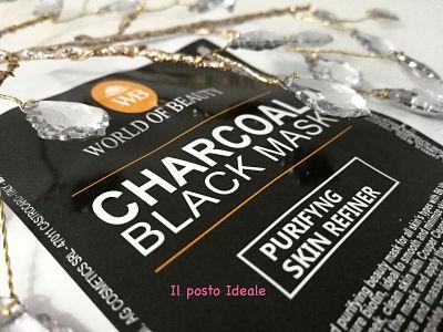 World of Beauty: maschera in tessuto Charcoal Black Mask World of Beauty: maschera in tessuto Charcoal Black Mask